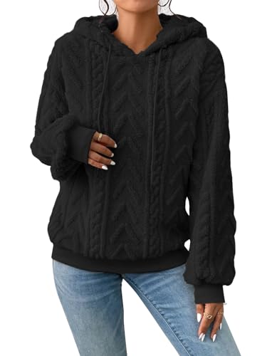 Zetieny Hoodie Damen Kapuzenpullover Teddy-Fleece Pullover Winter Warm...