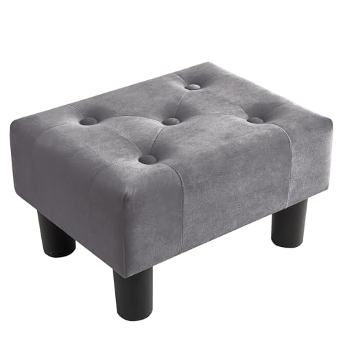 Consejos para Comprar Otomanas . 41 Poofzy Taburete Otomán Pequeño, Otomán de Terciopelo Reposapiés con Patas, Reposapiés Rectangular para Sofá, Taburetes y Otomanes Pequeños para Sala de Estar y Entrada...