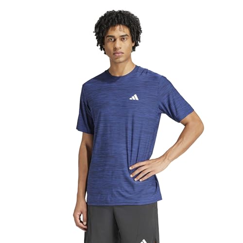 adidas Hombre Train Essentials Stretch Training tee, Dark Blue/Black/White, M