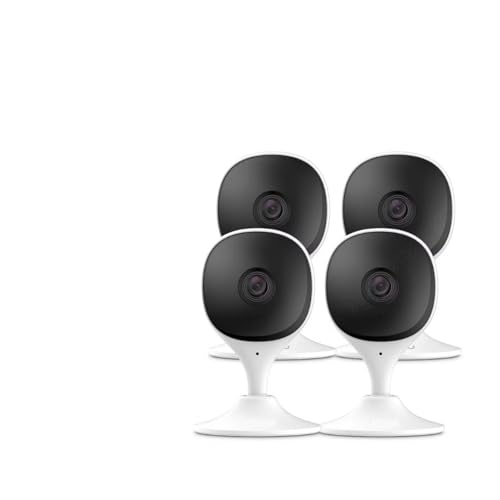 TZQKBRDNWGY Cámara de Seguridad Interior Wi-Fi IP Sistema Inteligente de vigilancia de Seguridad con visión Nocturna Monitor de bebé cámara for bebé(EU Plug,4PCS Cue 2E 3MP)