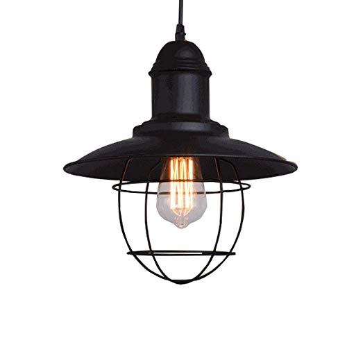 Lámpara colgante E27 Edison en hierro forjado de diseño industrial retro 2