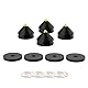 Monosaudio 4X HiFi Lautsprecher Spikes, Aluminium 27x24MM Audio Ständerfüße Pads, Lautsprecher Isolationsfüße Stoßdämpfer High End Gerätefüße Untersetzer für Verstärker Subwoofer DAC Plattenspieler