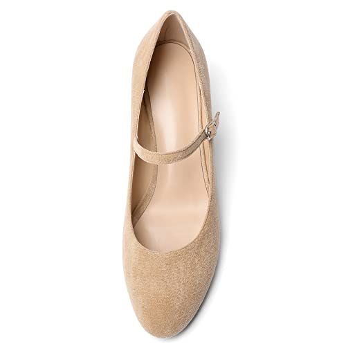 Zamikoo Women's Mary Jane Wedge Low Heel Pumps 2 Inch Round Toe Wedge Heels Dress Shoes for Office Wedding Party3