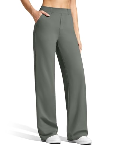 Image of G4Free EverGoing Women's Wide Leg Dress Pants Pull On Stretchy High Waisted Casual Trousers with Pockets