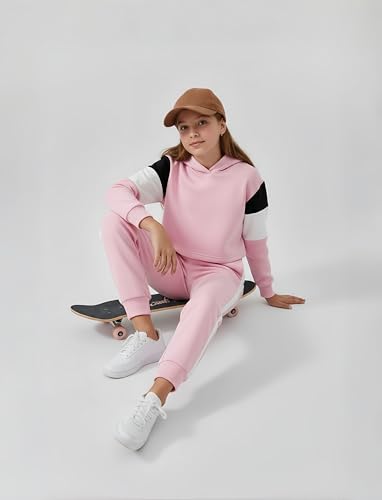 Image of PATPAT Girls Warm Sweatsuit 5-14Y Butterfly Print Hoodies and Sweatpants Clothing Set Tracksuit Fall Outfits Cute Clothes
