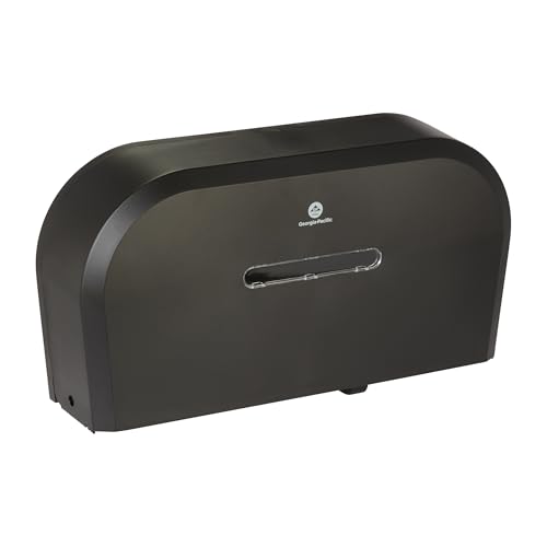 Georgia-Pacific Two-Roll Jumbo Jr. Toilet Paper Dispenser by GP PRO Black 59210 22.1W x 4.8D x 12.1 H