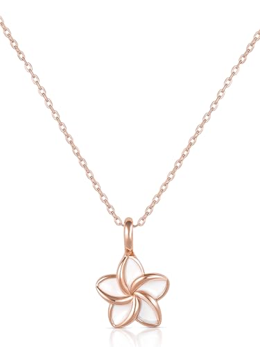 Collier frangipanier monoï hypoallergénique sans nickel en argent doré