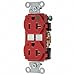 Straight Blade Devices, Duplex Receptacle, Hospital Grade, Hubbell-Pro, LED Indicator, 20A 125V, 2-Pole 3-Wire Grounding, 5-20R, Red