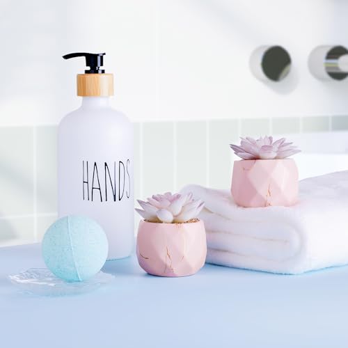 Artificial Succulent Plants in 2 Pink Ceramic Pots, Cute Fake Plants for Vanity Decor,Office, Desk, Bathroom, Kitchen,Bedroom, Shelves Decor for Women,Girls Gift - Image 4