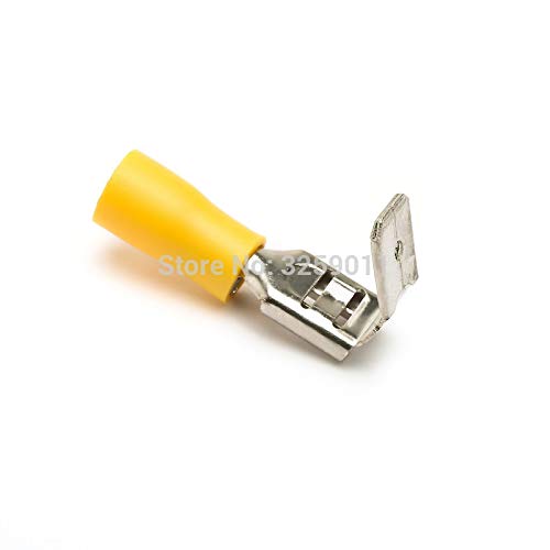 Davitu Electrical Equipments Supplies - 500pcs 12-10 AWG Gauge Semi Insulated PiggyBack Spade Electrical Quick Splice Crimp Terminals Connectors Yellow