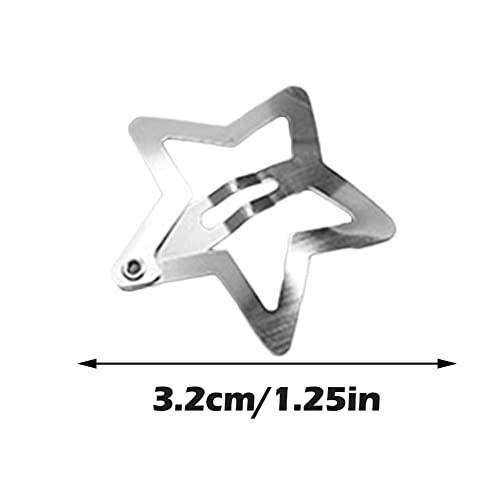 20Pcs Star Snap Hair Clips Silver Star Hair Clip Pins Exquisite Hollow Barrettes Simple Mini Metal Clamp Headdress Hair Jewelry Accessories For Women Girls #TOP5