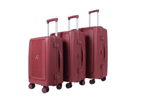 Image of Tokyo Premium Trolley Bags Set of 3, Wine Red,