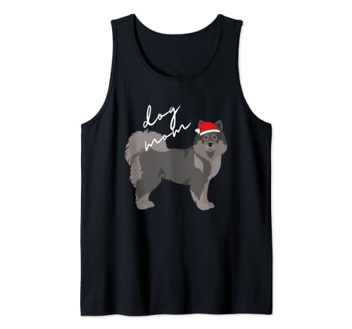Wolfgray Eurasier Dog Mom Navidad Camiseta sin Mangas