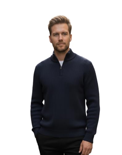 Pull d'hiver semi-zippé chaud contre le froid hivernal style uni homme