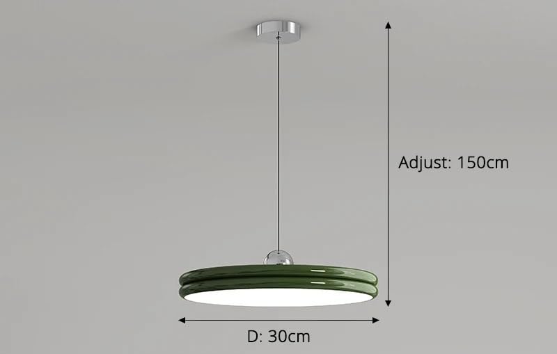 Lustre cuisine îlot moderne vert 30cm éclairage table à manger LED