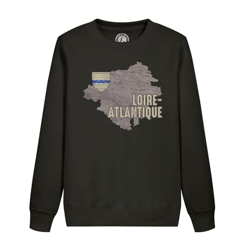 Sweatshirt enfant Loire Atlantique 44 avec carte ancienne rare de Nantes pour look vintage