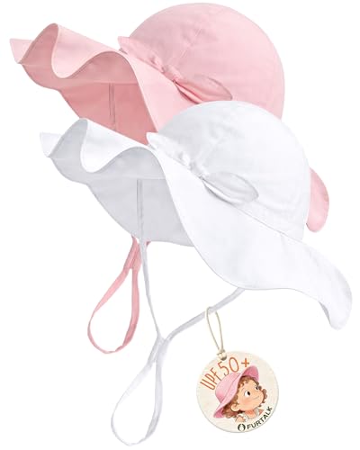 Image of FURTALK Baby Sun Hat Toddler Beach Hats with UPF 50+ Sun Protection Wide Brim Girls Bucket Hat