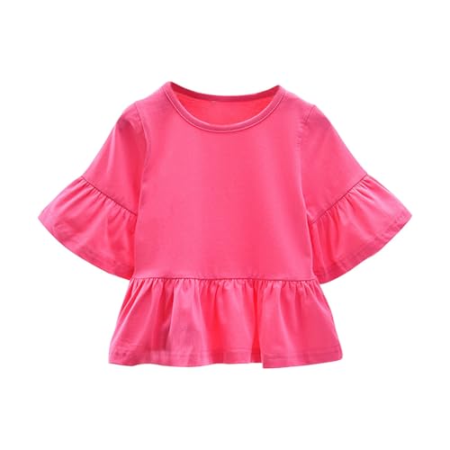 Girls Cute Tops Ruffled Short Sleeved T Shirt Baby Kids Summer Comfortable Crewneck Cotton Tops Toddler Infants Girl Clothes