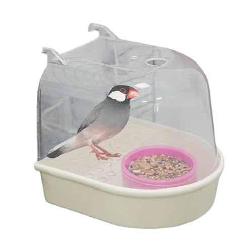 SVCEQZE Baño para pájaros para periquitos, dispensador de Comida Transparente Extensible - Bañera para Loros, para la alimentación de pájaros en aviarios, para periquitos, para Interior y Exterior
