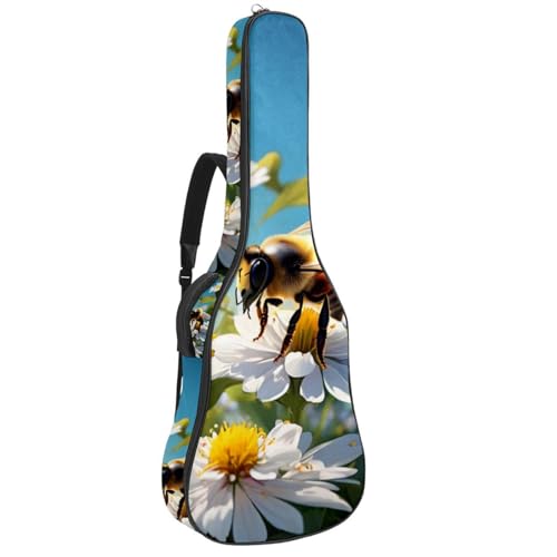 Sac pour guitare étanche à motif abeille et fleur pour acoustique 42.9in