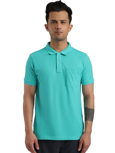Image of Rupa Bumchums Men Super Combed Cotton Solid Half Sleeve Club Collar Polo Regular Fit T-Shirt with Chest Pocket