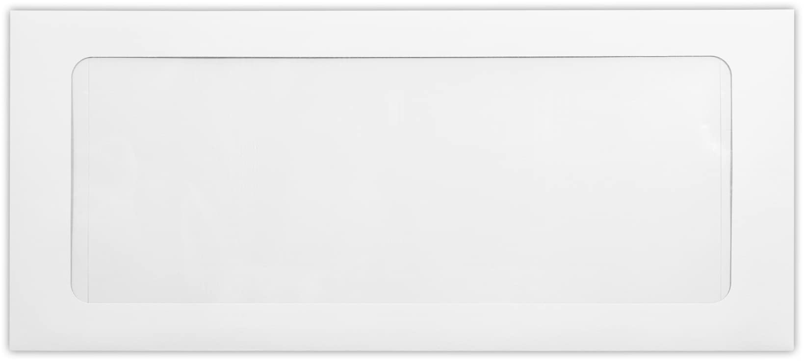 LUXPaper #10 Business Full Face Window Envelopes | Peel & Press | 4 1/8" x 9 1/2" | Bright White | 28lb. Text | 50 Qty