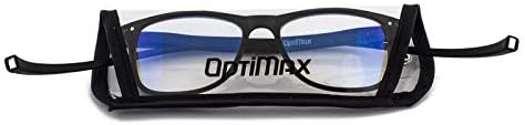 VisionsIndia Optimax Anti Glare Blue Cut Magnetic Reading Glasses with Neck Band For Men Women (Black +1.25)
