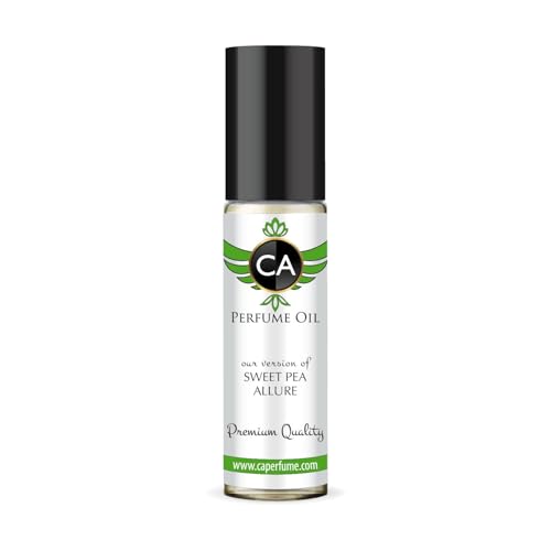 CA Perfume Originals Sweet Pea Allure Unisex Fragrance Oil Green Scent Long Lasting Perfumes for Women &amp; Men Travel Size TSA Ready Mini Parfum Body Oil Roll-on 0.33 Fl Oz 10ml