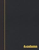 4-Column: Simple 4-Column Notebook | Perfect Binding | Durable Softcover | Lined With 4-Column...
