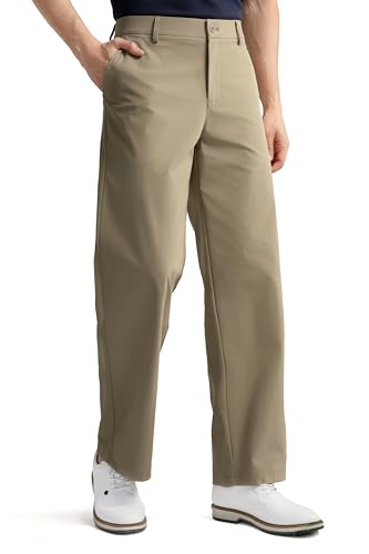 HISDERN Pebble Khaki Relaxed Fit Golf Pants
