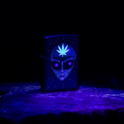 Zippo encendedor con grabado personalizado diseño hoja alienígena miniatura 3