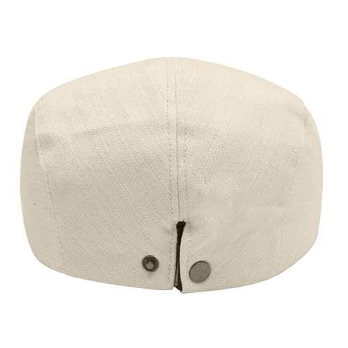 Image of ZLYC Men Cotton Flat Cap Summer Scally Ivy Gatsby Newsboy Beret Driver Cabbie Hunting Hat