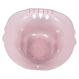 LAPYAPPE 双耳透粉色プラスチック製座浴盆 耐荷重 耐摩耗性 産後 妊婦 患者向けプライベートケア用洗浄盆 便座設置簡単 洗浄 清掃時短対応