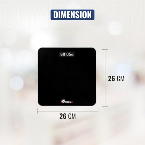 1ABOVE Digital Bathroom Scale, Electronic Scales Weighing Scale, Auto On/Off Function, LED Display for Superior Visibility, Switch Units Kg-lb, Max Capacity 180kgs, Weight Machine for People- Black - Image 3