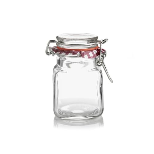 Image of Kilner Premium 6 x 70ml Airtight Clip Top Borosilicate Glass Jar |Glass Container Ideal for Kitchen Storage, Yogurt, Overnight Oats & Pickles