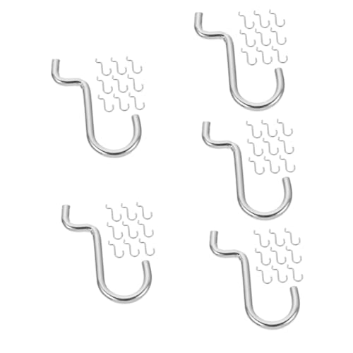 VILLFUL 5sets Metal Pegboard Hooks Wall Organizer Utility Hooks Iron Hangers Tool Storage 10pcs*5