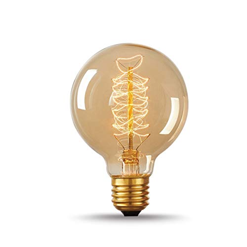 Ctkcom G30 Edison Globe Bulbs (2 Pack)- G95 E27 Antique Incandescent Bulb 40W Equivalent Warm White Lamps,Spiral Tungsten,For Loft Coffee Bar Restaurant Kitchen Lights #TOP7
