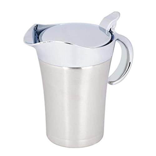 Mzshne Jarra de salsa de acero inoxidable para salsa, jarra térmica de doble pared, salsa, termo para salsa, natillas y salsa con tapa para salsa, natillas y crema Cover
