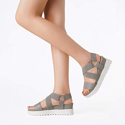 Image of DREAM PAIRS Women's Open Toe Ankle Strap Platform Wedge Sandals