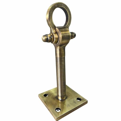 Image of Brass Hanging Hook Kada with Ring for Jhula Swing Ceiling Mount Bearing Kada Hammock Swing Chair Kada (8 inch kada Golden-1 Pcs)