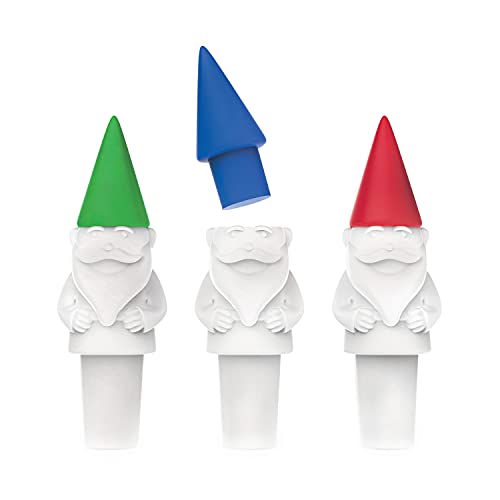 TrueZoo Henri Gnome Bottle Stopper - Novelty Wine Bottle Plug - Wine Preserver Barware Accessories Silicone Wine Stopper Set of 1