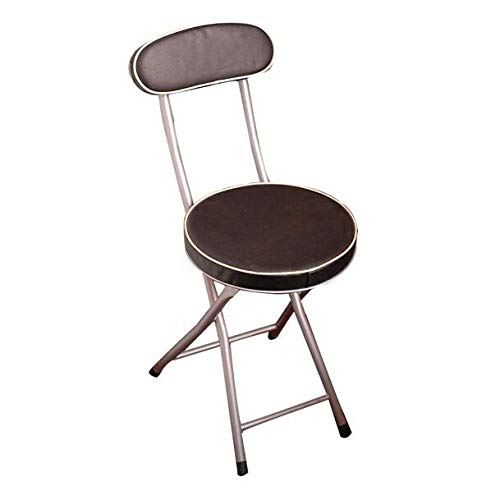 Photo 1 of **COLOR IS BLACK NOT BROWN**
ZHWGS Folding Bar Stools Portable Chair Bar Stool Round Filled Faux (Color : BLACK)