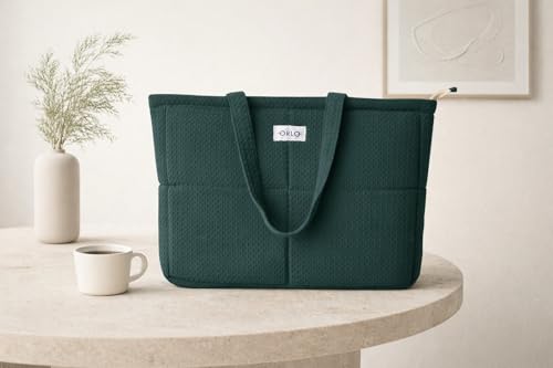 Image of Premium Cotton Waffle Quilted Tote Bag, Large Spacious Handbag for College, Office, Work, Travel, Shopping & Daily Use