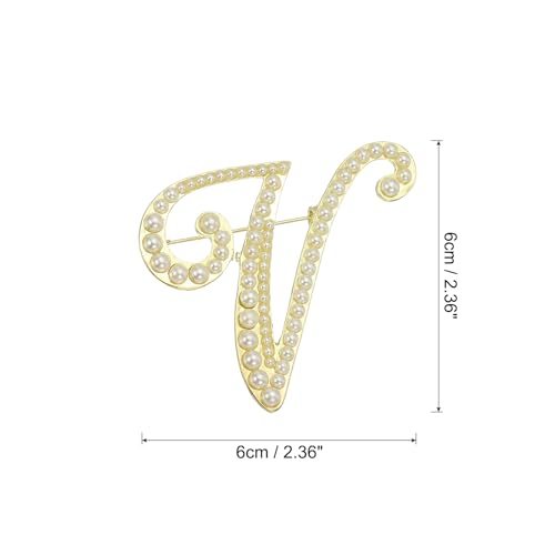 Image of PATIKIL Letter Brooch Pins, Pearl Initial Alphabet Letter Lapel Badges Pin for Women Men Girl Wife Suits Clothes Dress Bouquet Coat Hat Bag Craft Party