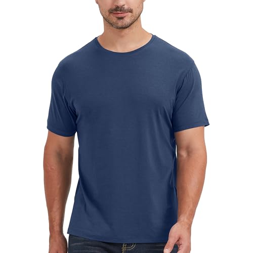 netdraw Men's Ultra-Soft Viscose Bamboo Cotton T-Shirt, Crew Neck Short Sleeve Casual Lounge Dressy Undershirt Tee, Pacific Blue, Large netdraw Men's Ultra-Soft Viscose Bamboo Cotton T-Shirt, Crew Neck Short Sleeve Casual Lounge Dressy Undershirt Tee, Pacific Blue, Large