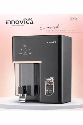 Image of AQUA Innovica RO Water Purifier | Active Copper with Alkaline Technology | 7 Stage Purification |10 Litre Storage | Capacity 12 Litre per hour | UV LED BLACK