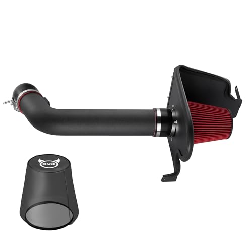 Image of EVIL ENERGY Cold Air Intake Compatible for 2004-2008 Ford F-150 5.4L V8, 2006-2008 Lincoln Mark LT 5.4L V8, 2005 Ford Expedition 5.4L V8, Includes Heat Shield & Pre-Filter, Black