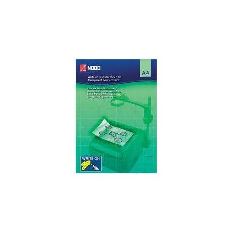 Nobo 33638235 Folie für OHP Schreibfolie, für A4, Stärke: 120 My, Packung, für Direktbeschriftung mit allen Markern, 100 Stück