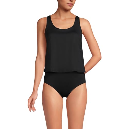 Lands' End Women's Chlorine Resistant V Neck One Piece Fauxkini Swimsuit