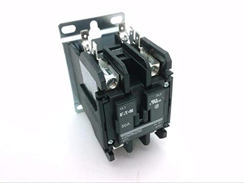 CUTLER HAMMER C25DNJ250C Definite Purpose CONTACTOR, Box LUGS W/VERT QC Terminal, 480 VAC Coil, 2 Pole, Open N-R, 50 AMP